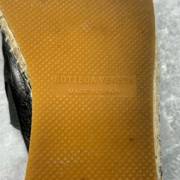 Bottega Veneta Metallic Gray Intrecciato Leather Slip On Espadrille Flats Size 3 - Picture 9 of 13